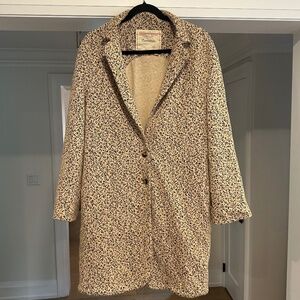 Anthropologie Caronnier Leopard Metallic Relaxed Coat - Size L
